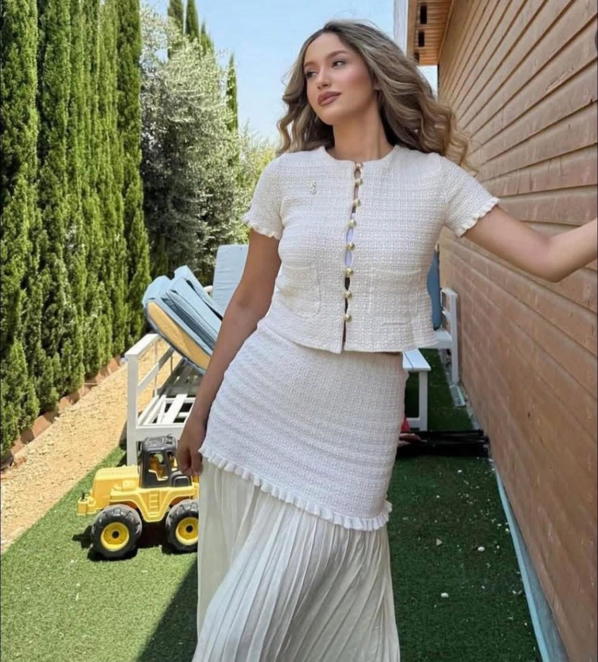 SOKYND Luella Knitted Tank Pleated Skirt Set Matching SetsSOKYND-910231-BEI-M-82199Beige SetM