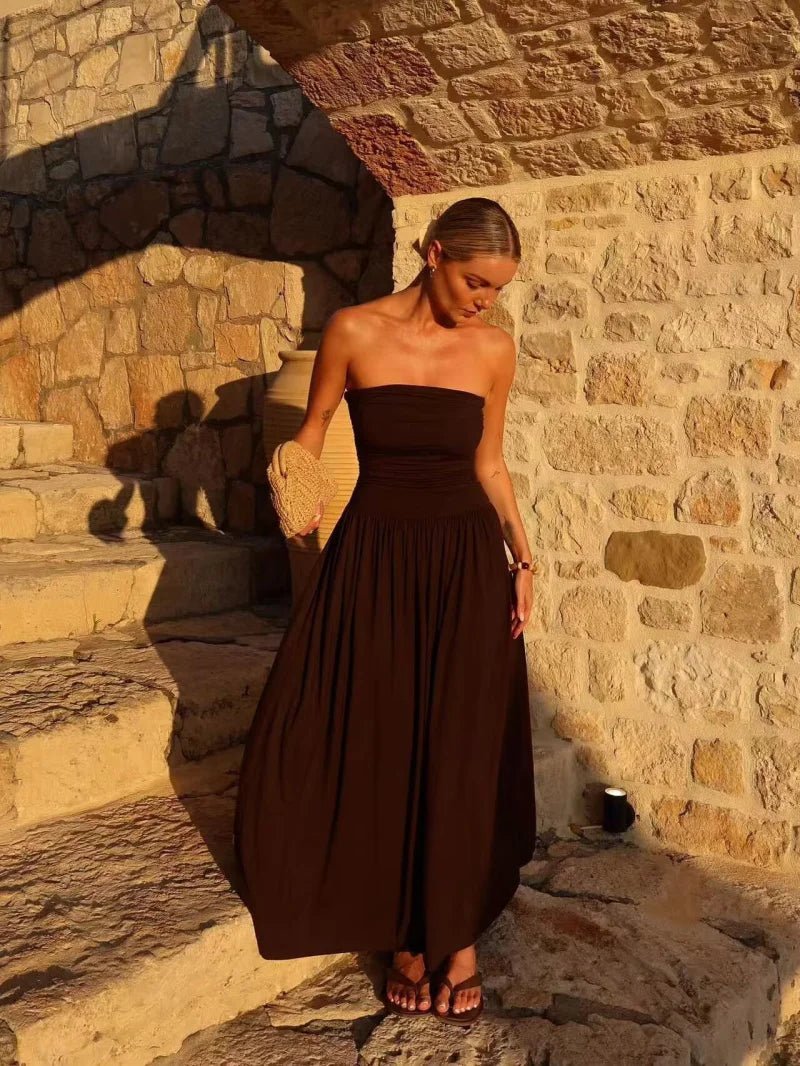 SOKYND Luz Strapless Ruched Maxi Dress Dressestl1774219786668310585M