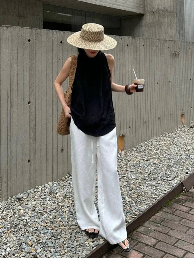 SOKYND Mabel Wide Leg Linen Pants BottomsSOKYND-970775-NAV-S-54423NavyS