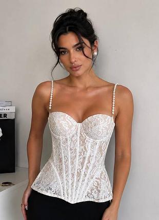 SOKYND Malina Lace Sheer Bustier Cami TopsSOKYND-357591-WHI-S-81175WhiteS
