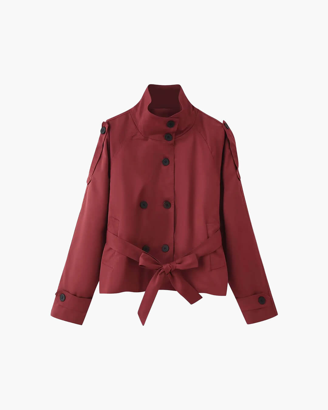 SOKYND Mara Stand Collar Crop Trenchcoat Coats & Jacketsvl1774219786664773707OliveL