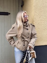 Mara Stehkragen Crop-Trenchcoat