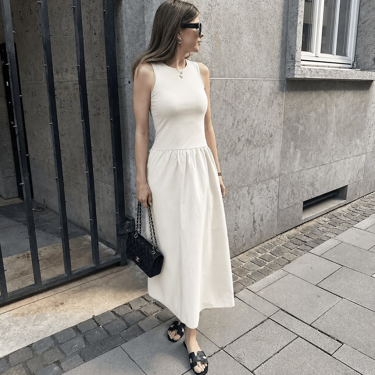 SOKYND Margot Sleeveless Summer Dress DressSOKYND-031319-BEI-M-63031BeigeM