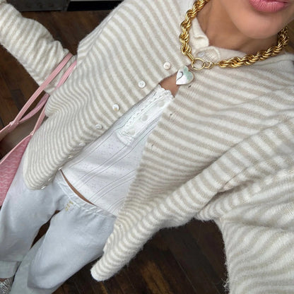 SOKYND Marivic Striped Cardigan Sweaters & CardigansBeigeS