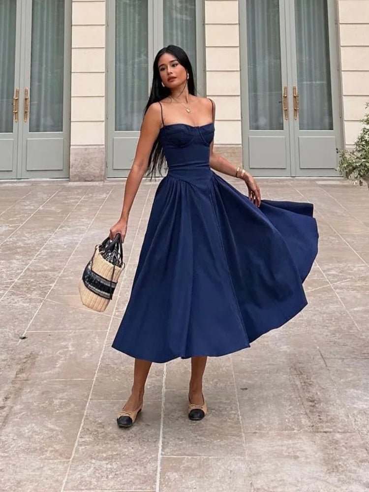 SOKYND Marjorie Sleeveless Strap Midi Dress DressesGO1772777205901931754BlueXS