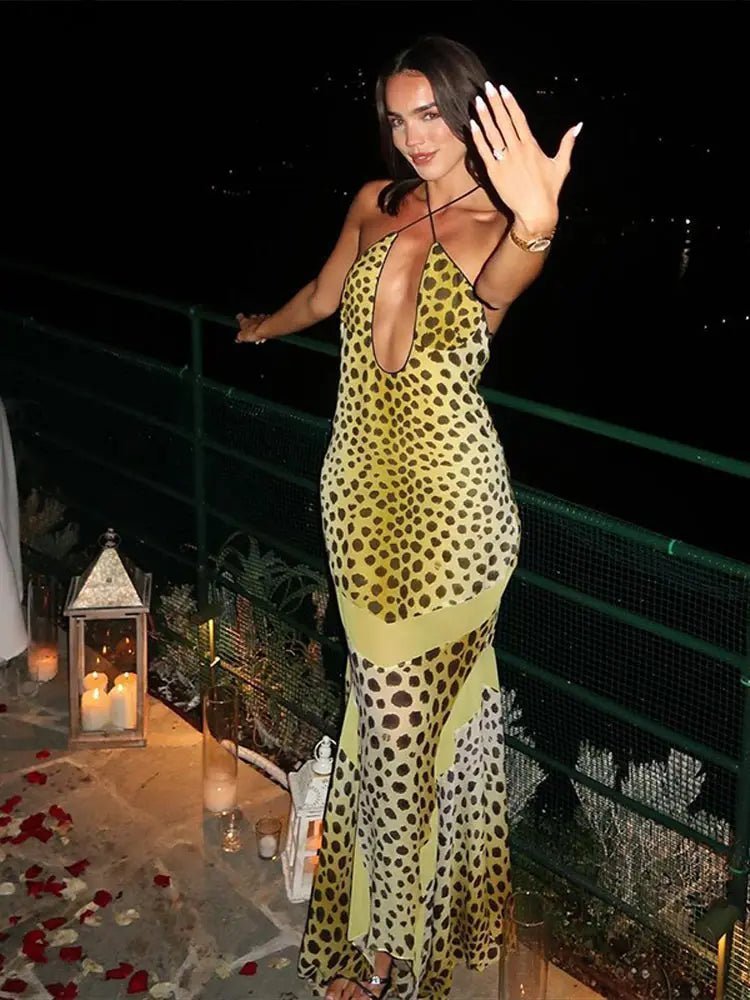SOKYND Mary Leopard Print Halter Maxi Dress DressSOKYND-047191-S-OS-18071S
