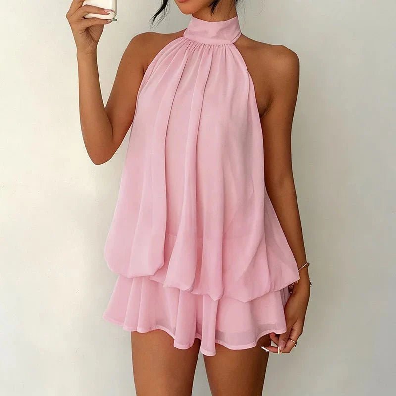 SOKYND Melisande Halter Backless Mini Dress DressesSOKYND-189463-WHI-S-92151WhiteS