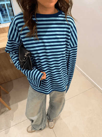SOKYND Melissa Striped Oversized Knit Sweater SweaterSOKYND-358871-BLU-XS-08983BlueXS