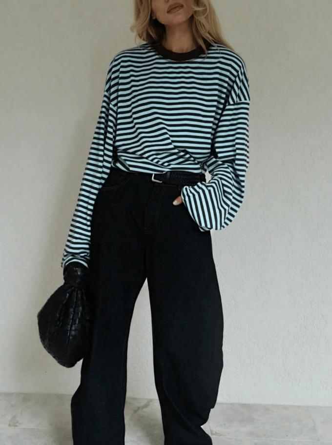 SOKYND Melissa Striped Oversized Knit Sweater SweaterSOKYND-358871-TUR-XS-89783TurquoiseXS