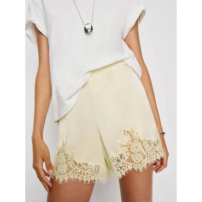 SOKYND Moira Satin Lounge Shorts BottomsSOKYND-734999-BRO-L-79543BrownL