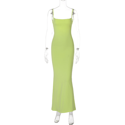 SOKYND Nadira V Neck Strap Midi Dress DressLight GreenXS