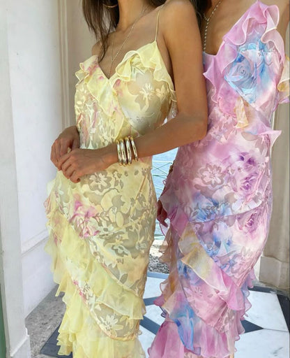 SOKYND Nancy Ruffled Sleeveless Maxi Dress DresseshA1772580086487331157YellowL
