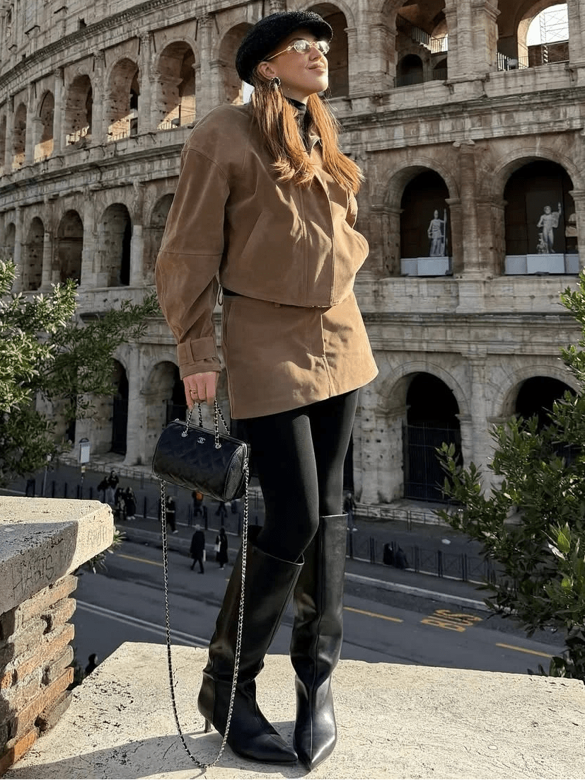 SOKYND Naomi Suede Cropped Coat & Skirt Set Matching SetsSOKYND-571351-CRO-BROWN-20759Cropped Coat & Mini Skirt SetBrownS