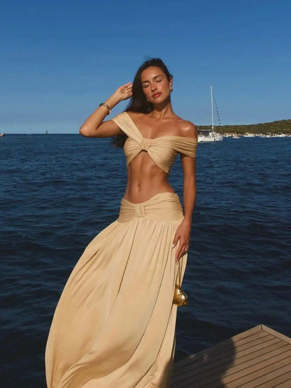 SOKYND Natalie Off-Shoulder Twist Crop Top Set Matching SetsSOKYND-847831-M-OS-50039M