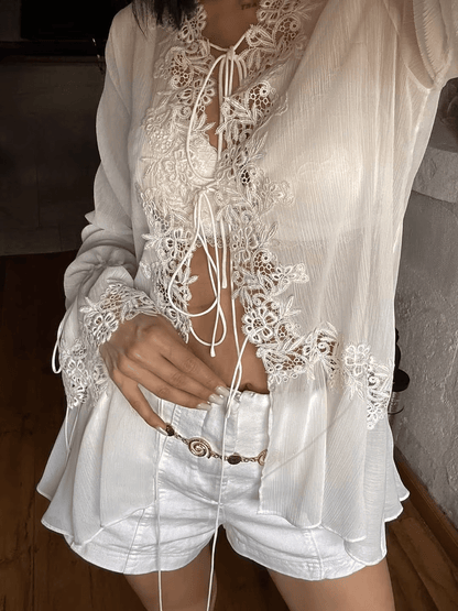 SOKYND Nicole Hollowed Out Cardigan CardiganSOKYND-390487-WHI-M-53175WhiteM