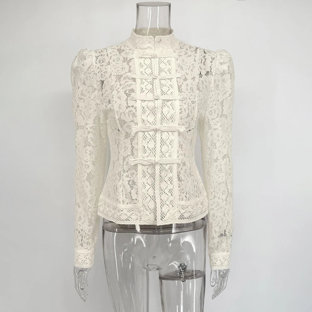 SOKYND Nicole Long Sleeve Lace Blouse Tops1005009268939981-;Wk1772479402477993212BeigeS
