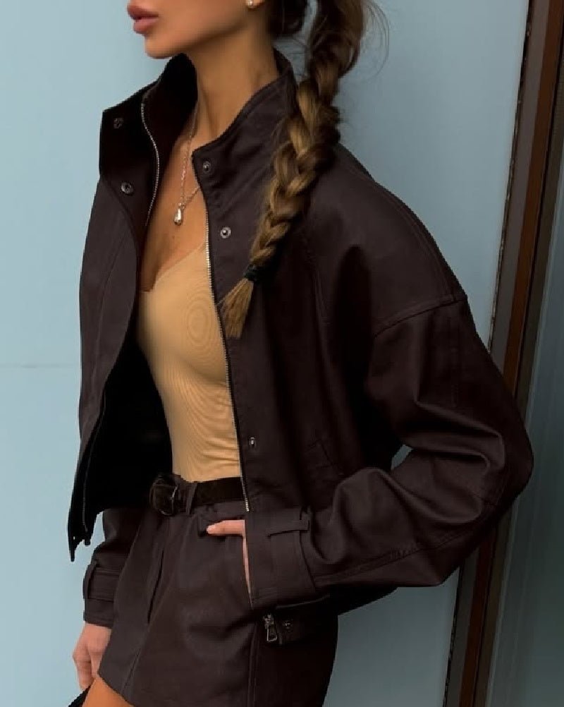 SOKYND Nina Faux Suede Zip Jacket JacketSOKYND-806231-CHO-S-11255Choco BrownS