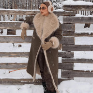 Norah Kunstfell Wildleder Lange Jacke
