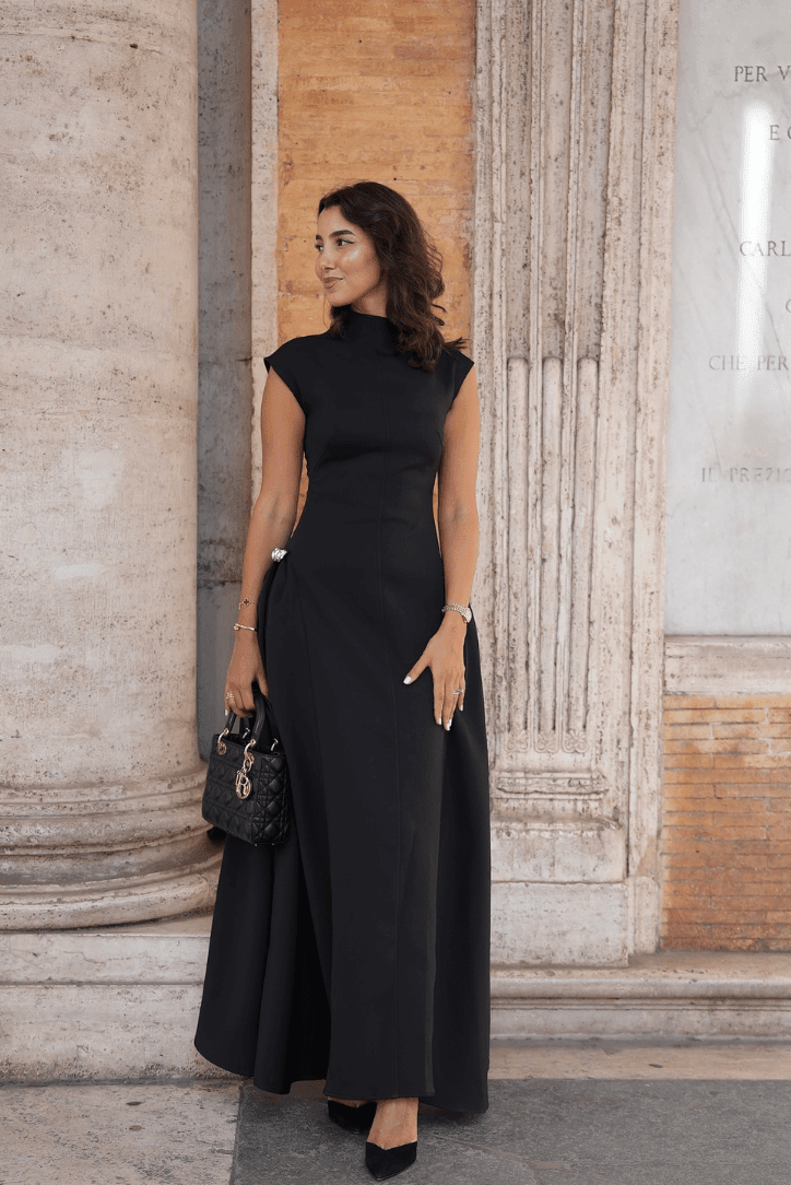 SOKYND Ofelia Mock Neck Maxi Dress DressSOKYND-309463-BLA-L-80535BlackL