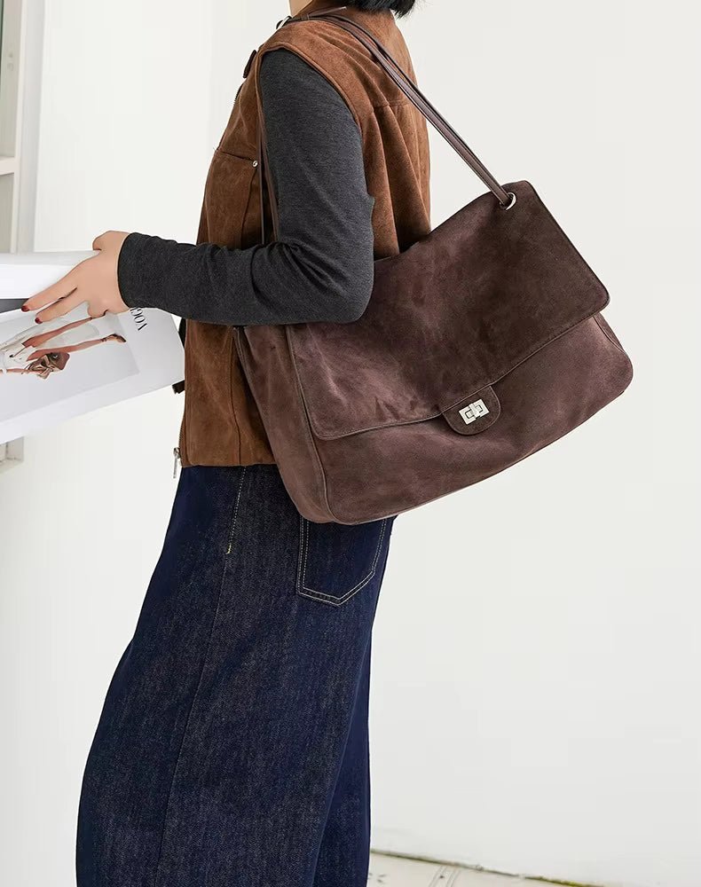 SOKYND Olivia Frosted Leather Retro Tote Bag BagCoffeeS