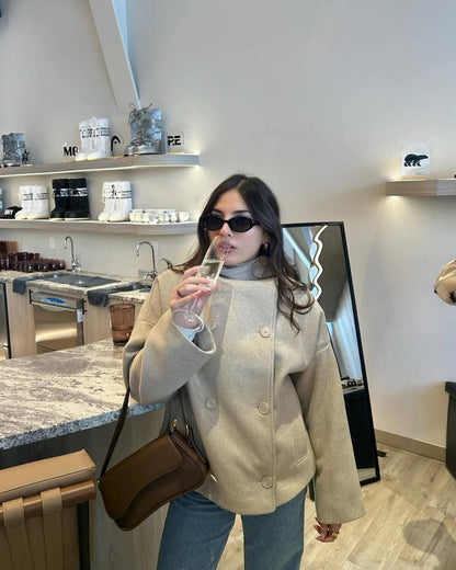 SOKYND Rikka Jacket with Stand Collar Coats & JacketsTK1767356248736792389BeigeS