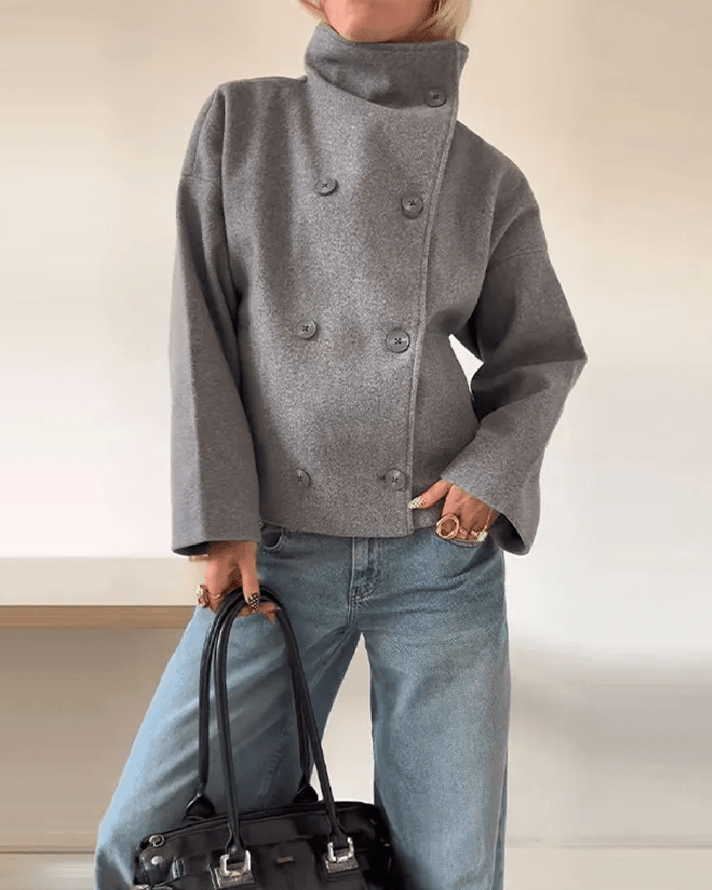 SOKYND Rikka Jacket with Stand Collar Coats & Jacketsns1767356248735317237GreyS