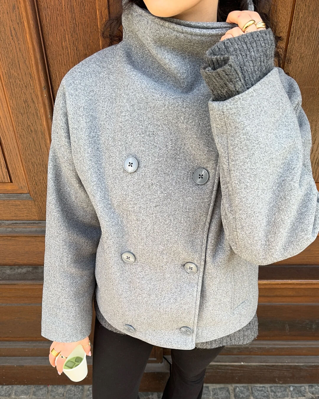 SOKYND Rikka Jacket with Stand Collar Coats & JacketsaK1767356248735198789GreyXS