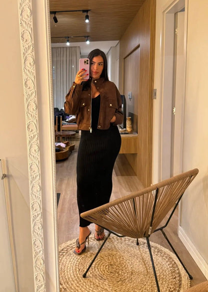 SOKYND Riley Faux Suede Jacket Coats & JacketsTm1774219786690295560S