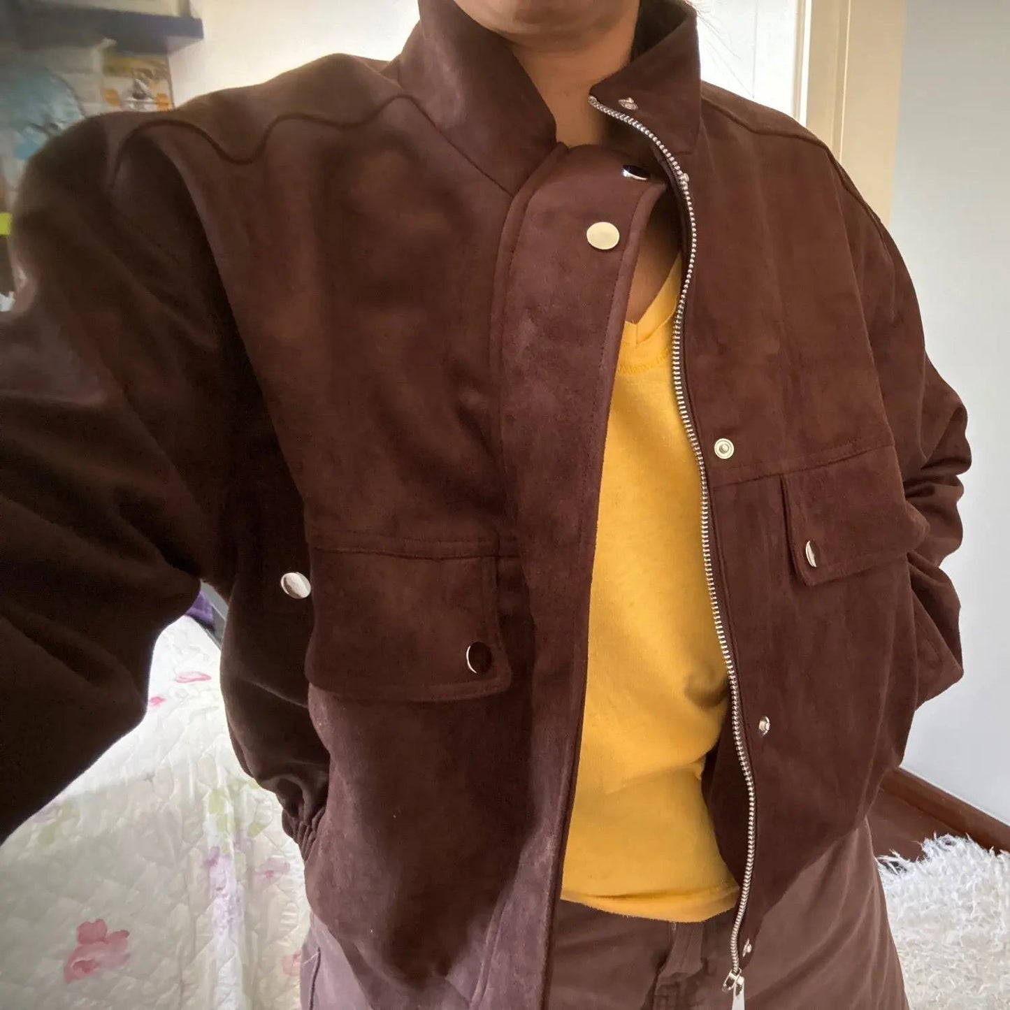 SOKYND Riley Faux Suede Jacket Coats & JacketsTm1774219786690295560S