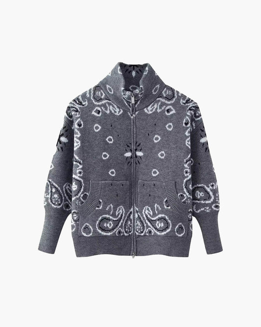 Ruth Paisley Zip-Up Strickjacke