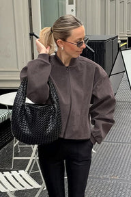 Ruth Wildleder-Optik Bomberjacke