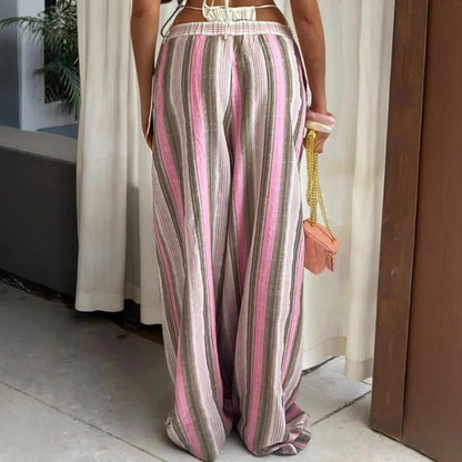 SOKYND Ruth Wide-Leg Striped Pants PantsSOKYND-805399-PIN-S-97527PinkS