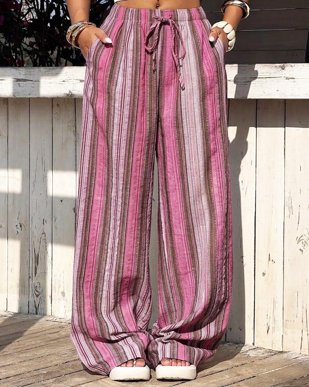 SOKYND Ruth Wide-Leg Striped Pants PantsSOKYND-805399-PIN-S-97527PinkS