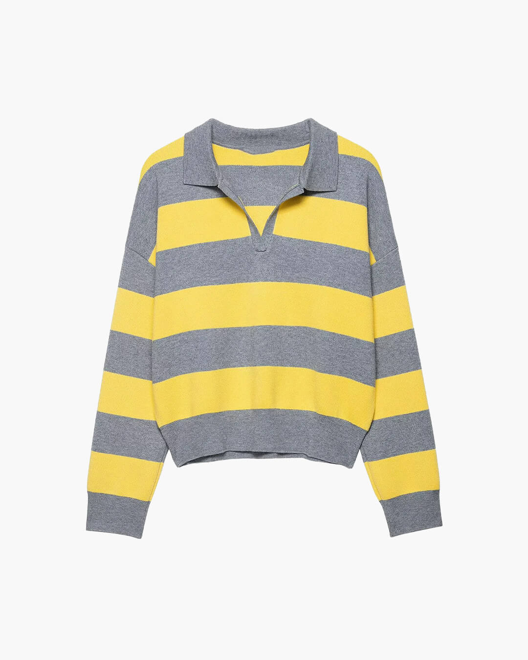 SOKYND Sabine Striped V - Neck Knit Pullover TopL