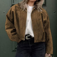 Sabrina Vintage Khaki Kunstwildlederjacke