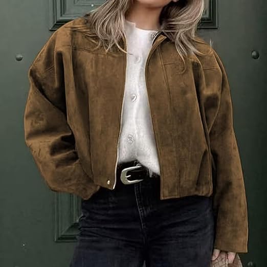 SOKYND Sabrina Vintage Khaki Suede Jacket JacketSOKYND-797847-BRO-S-57367KhakiS