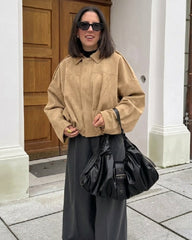 Sandra Kunstwildleder Oversize Reißjacke