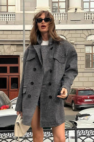 Sarah Strukturierter Tweed-Mantel