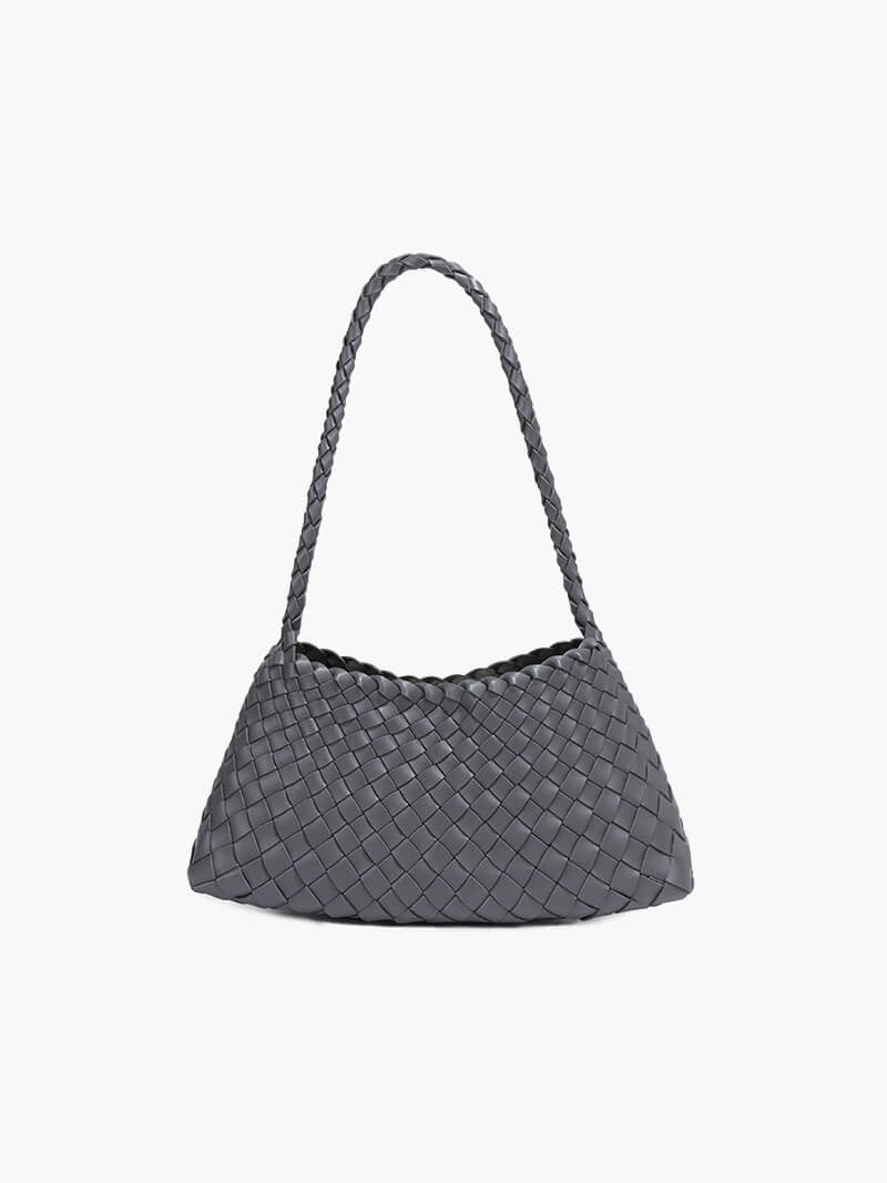 SOKYND Sarah Vegan Leather Woven Bag Small BagDark GreySmall