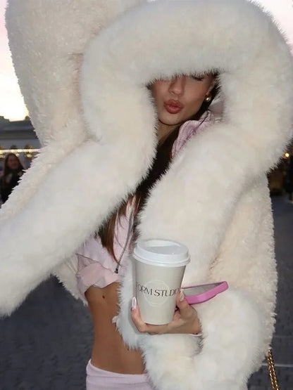 SOKYND Shelby Faux Fur Jacket Coats & Jacketski1767356248743829275WhiteS