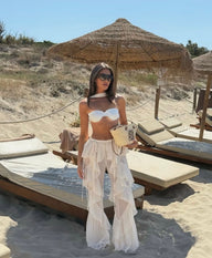 Julia High Waist Rüschige Weite Beinhose