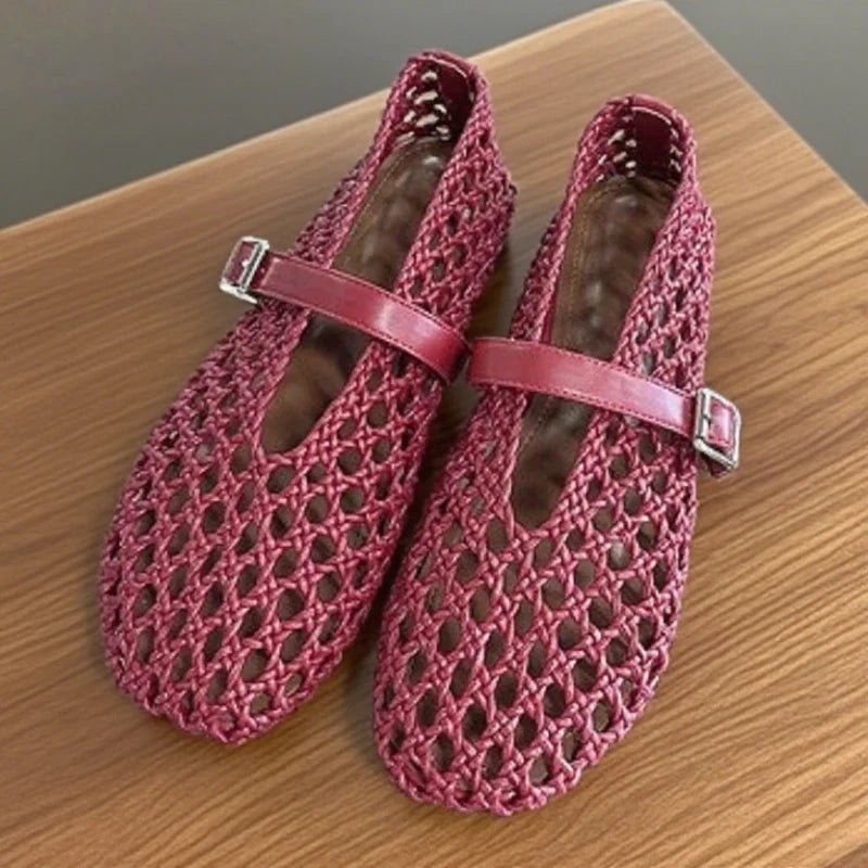 SOKYND Sophia Woven Mesh Flat Sandals ShoesSOKYND-013399-WHI-35-33687White35