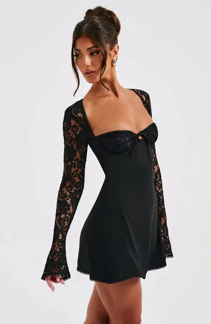 SOKYND Sylva Mini Dress with Lace Details DressSOKYND-479639-BLA-S-06103BlackS