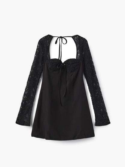 SOKYND Sylva Mini Dress with Lace Details DressBlackXS