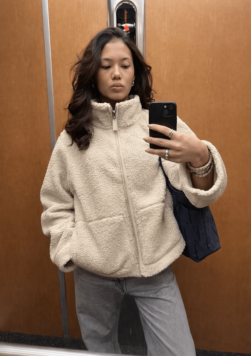 SOKYND Tessa Zip Up Teddy Jacket Coats & JacketsBeigeM