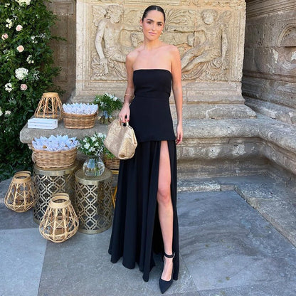 SOKYND Veronica Asymmetrical Maxi Dress DressSOKYND-157847-BLA-M-97111BlackM