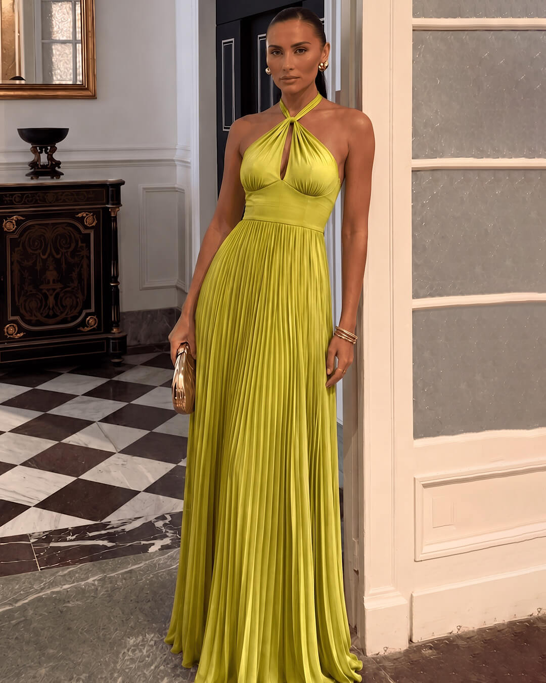 SOKYND Zaneta Halter Pleated Maxi Dress DressSOKYND-894039-M-OS-71319M