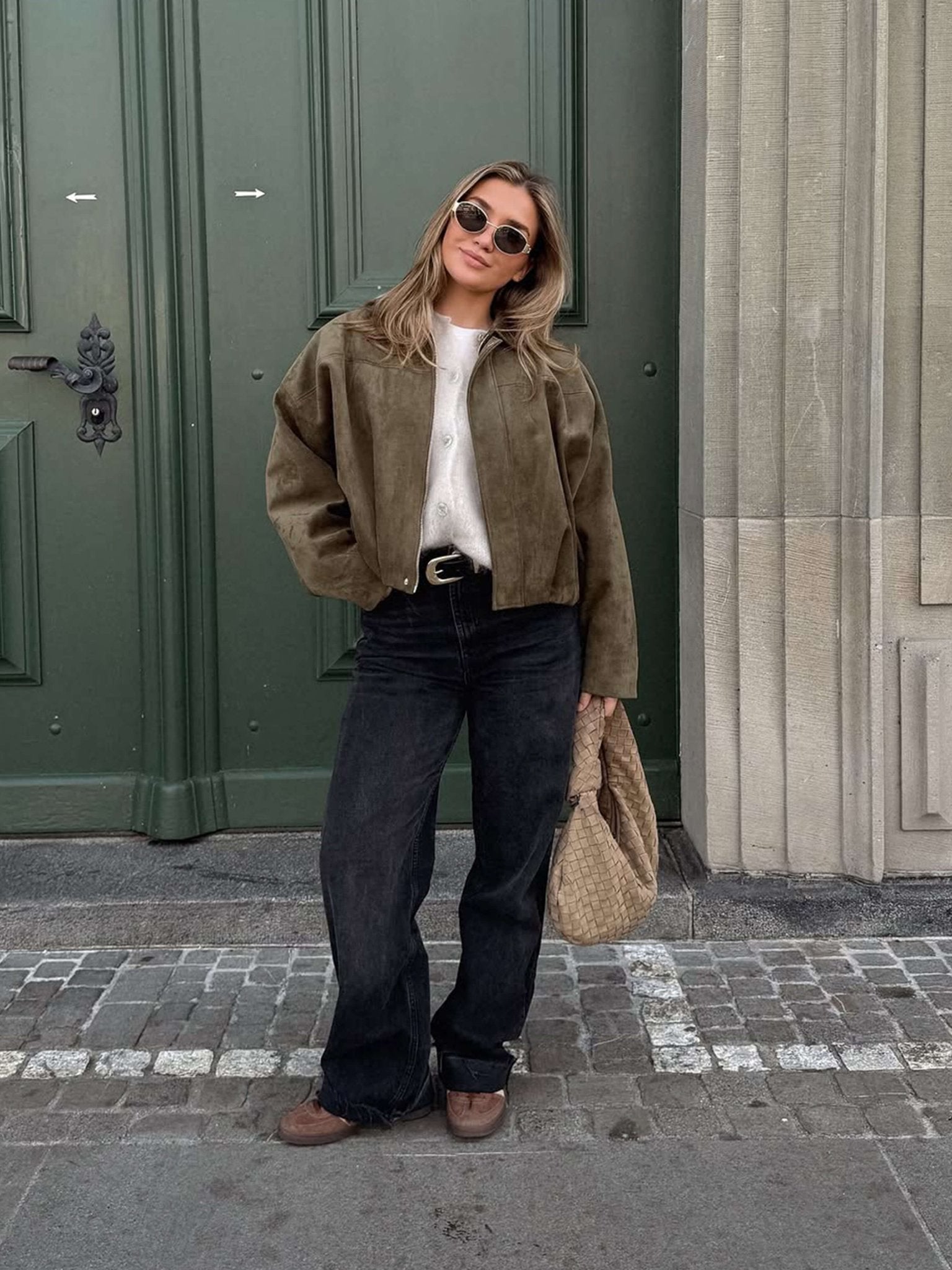 Zelda Suede Bomber Jacket