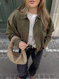 Zelda Bomberjacke in Wildlederoptik