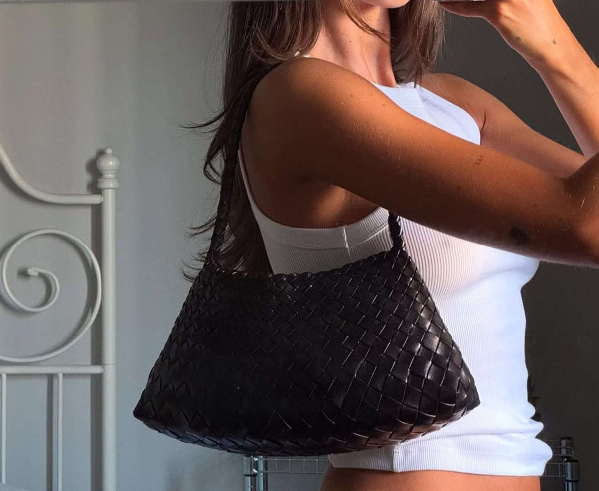 Sarah Vegane Leder Geflochtene Tasche Klein